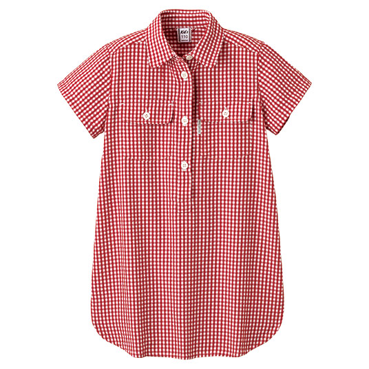 WIC.ドライタッチ シャツワンピース Kid's 100-120 レッド