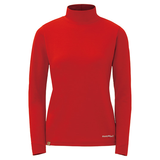 メリノウールプラスハイネックシャツ Women's レッド