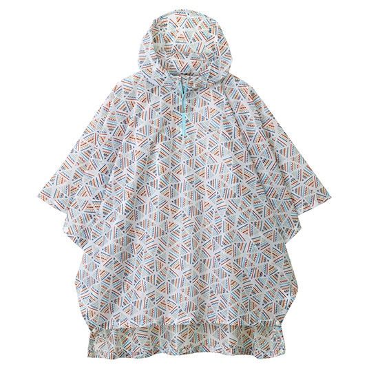 プリント トレッキング レインポンチョ Kid's 125-155 ホワイト