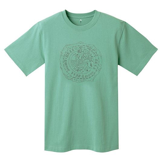 ペアスキンコットン T Women's 年輪 ブルーグリーン