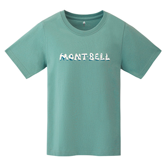 ペアスキンコットン T Women's モンベルロゴ 岩 ブルーグリーン