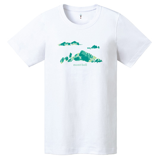 ペアスキンコットン T Women's 新緑の山 ホワイト