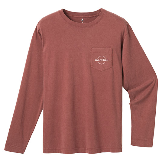 ウォッシュアウト コットン ロングスリーブT Men's ワインレッド