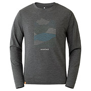 US メリノウールプラスライト T Men's マウンテン コラージュ
